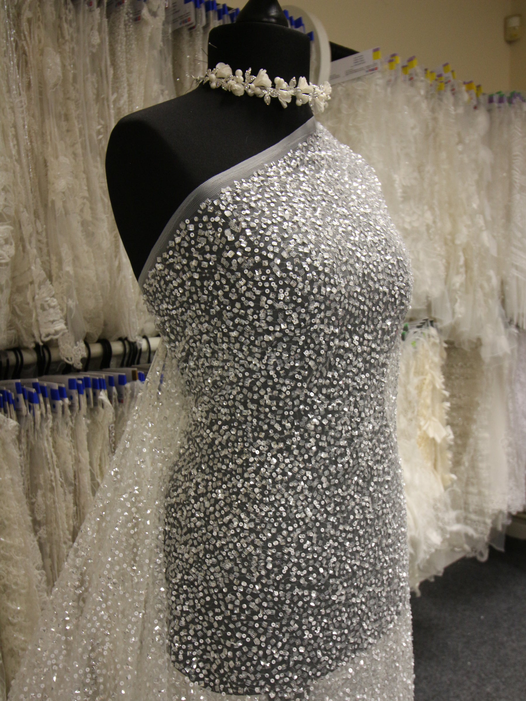 Ivory Sequin Lace - Dusting