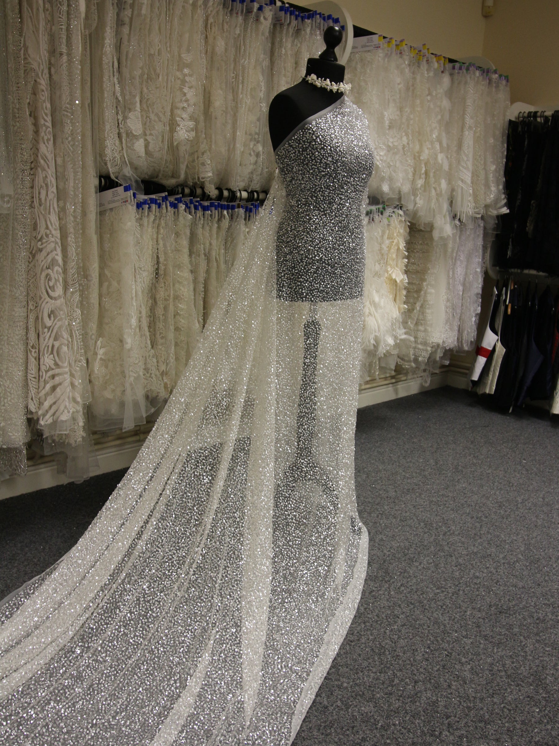 Ivory Sequin Lace - Dusting