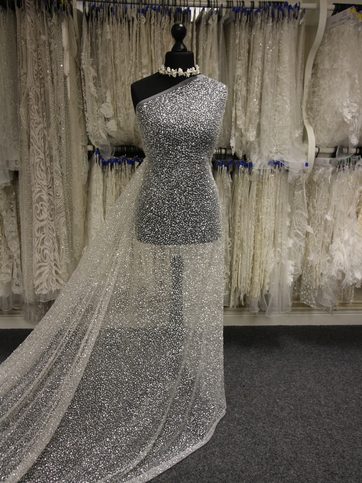 Ivory Sequin Lace - Dusting