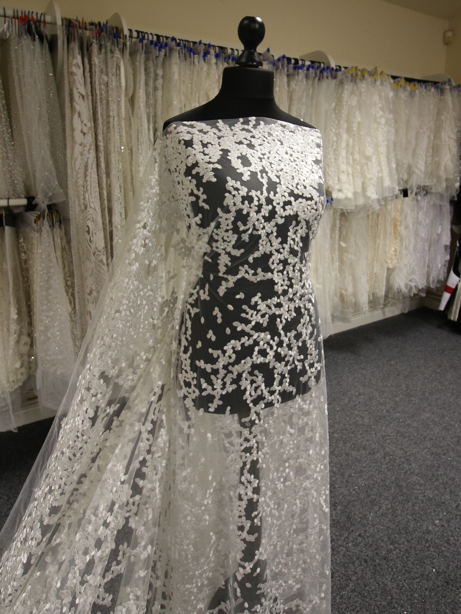 Ivory Embroidered Lace - Farah