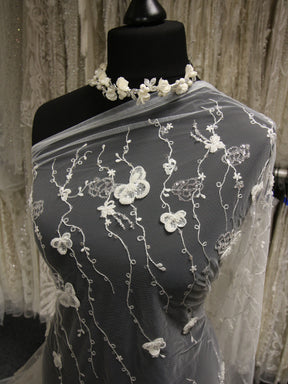 Ivory Beaded Embroidered Lace - Genka