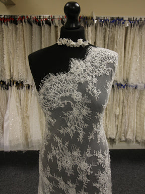 Ivory Hand Beaded Raschel Lace - Henley