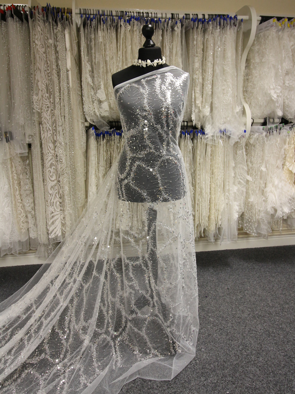 Ivory Sequin Lace Eb3012