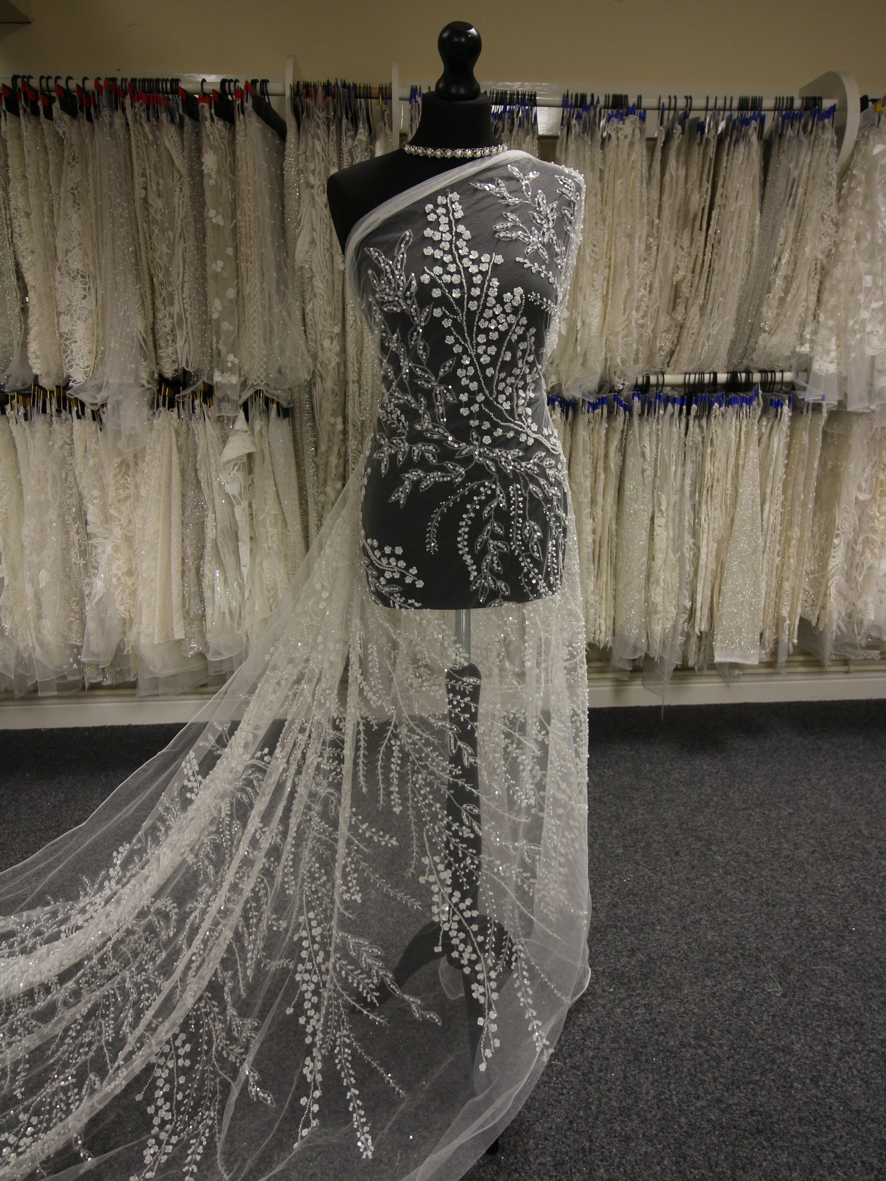 Ivory Beaded Bridal Lace - Jorgella Ivory Beaded Bridal Lace - Jorgella