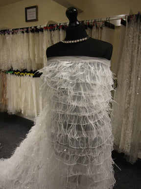 Ivory Pleated Feather Lace - Jules