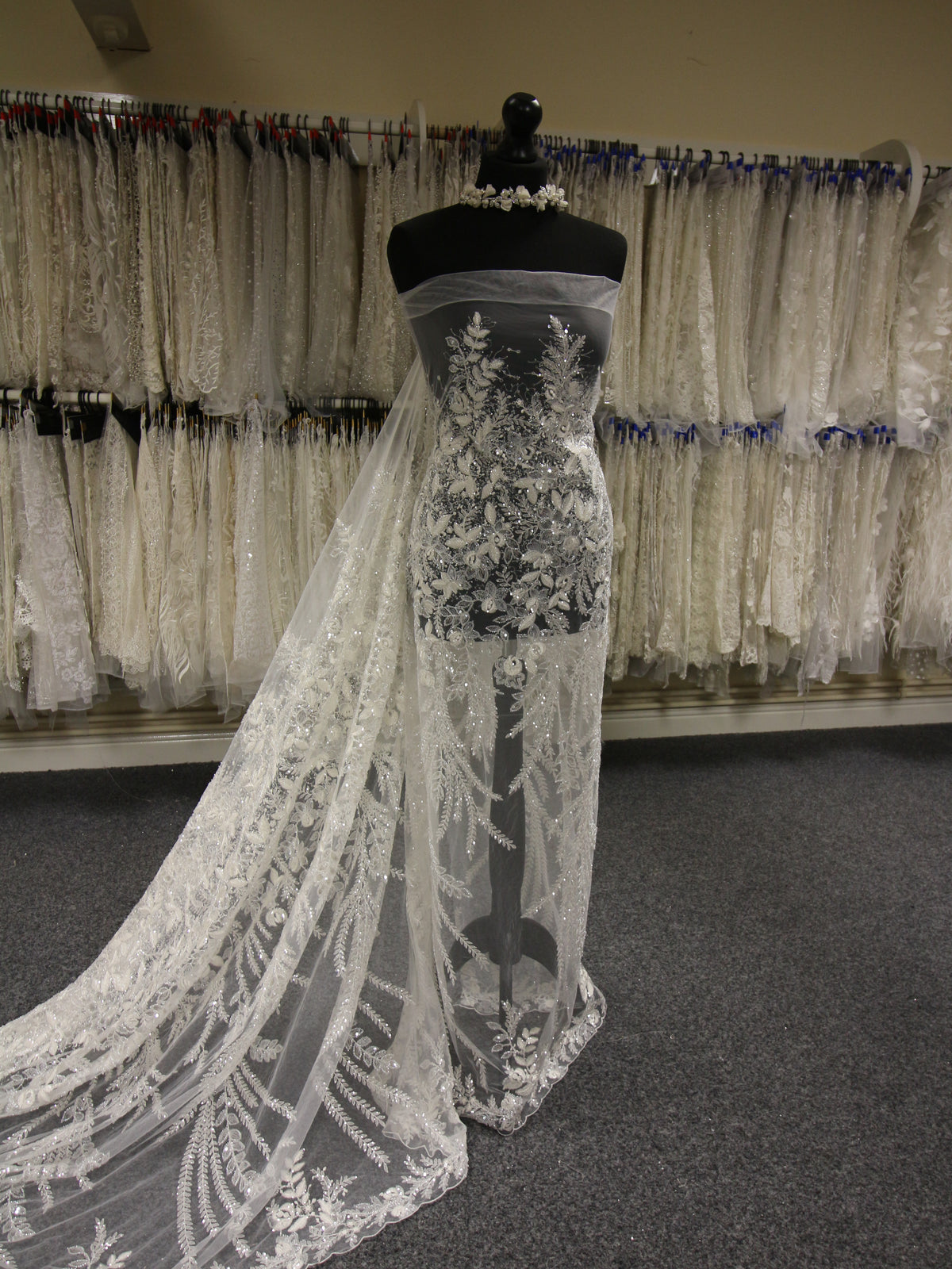 Ivory Sequined & Beaded Lace - Lexi