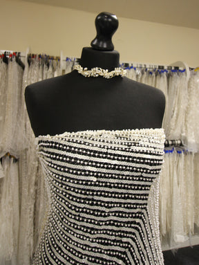 Ivory Sequin & Pearl Net - Lina