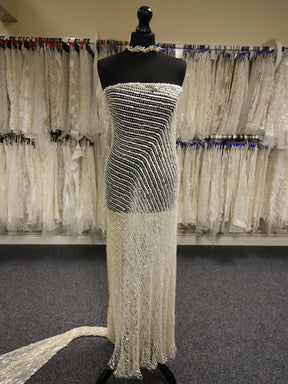 Ivory Sequin & Pearl Net - Lina