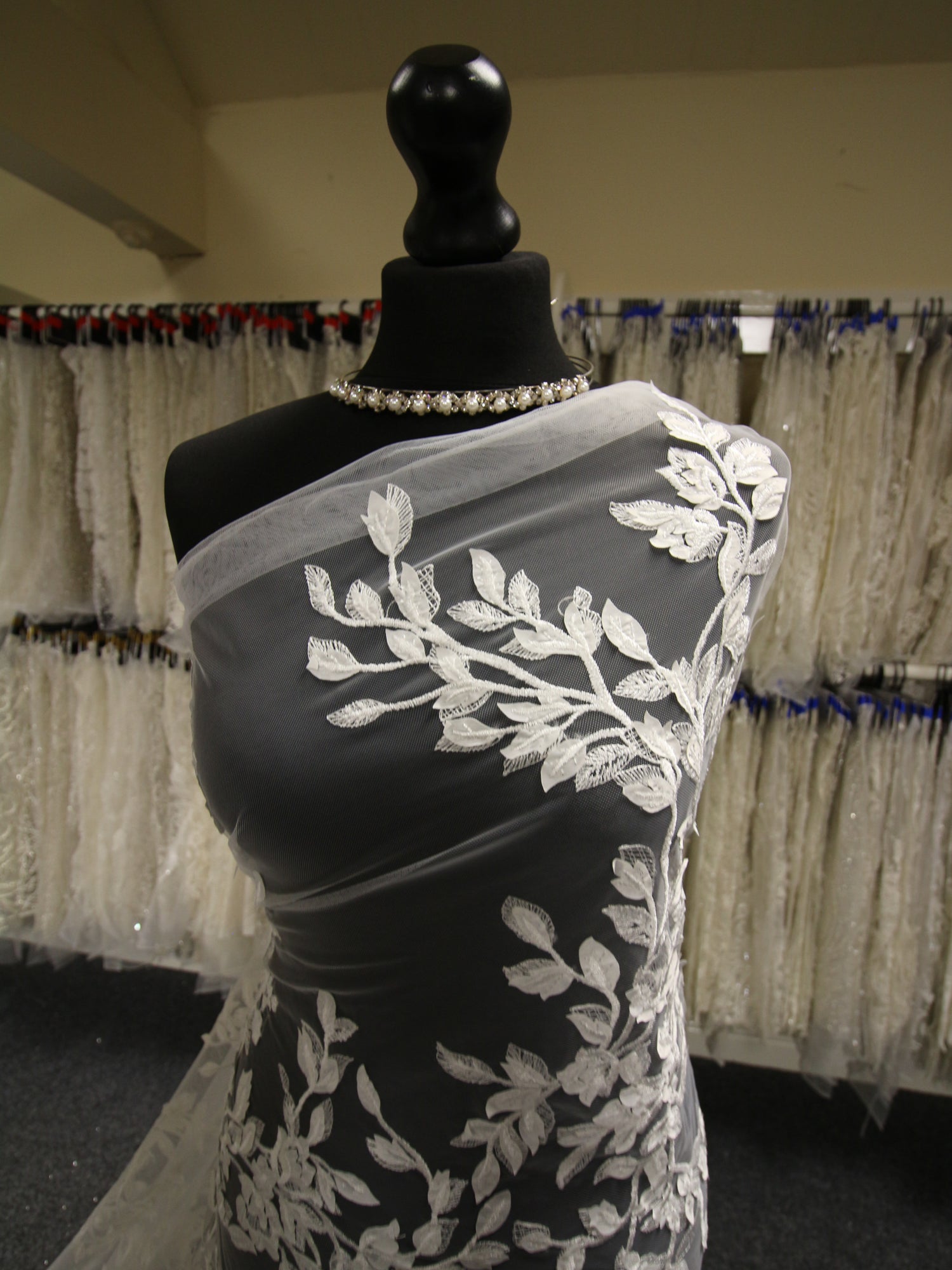 Ivory Beaded Laser Lace Larisa Cf main image 0