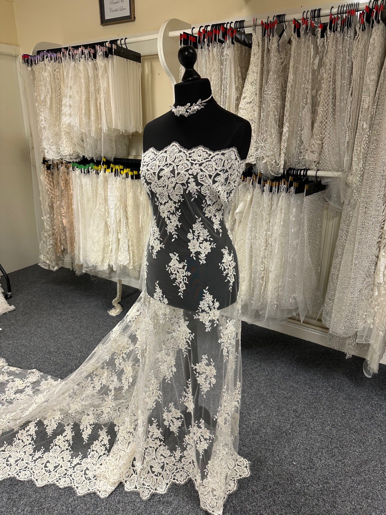 Ivory Corded & Beaded Lace - Madeleine