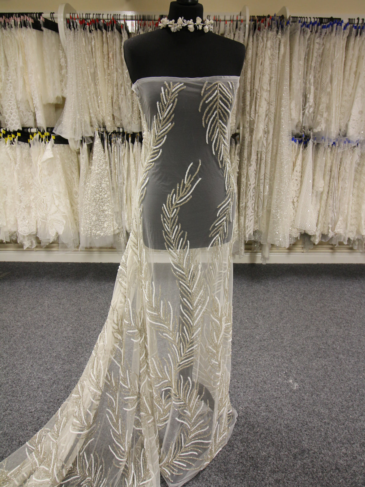 Ivory Beaded Lace - Maureen