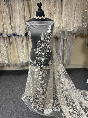 Ivory 3D Embroidered Lace - Milena