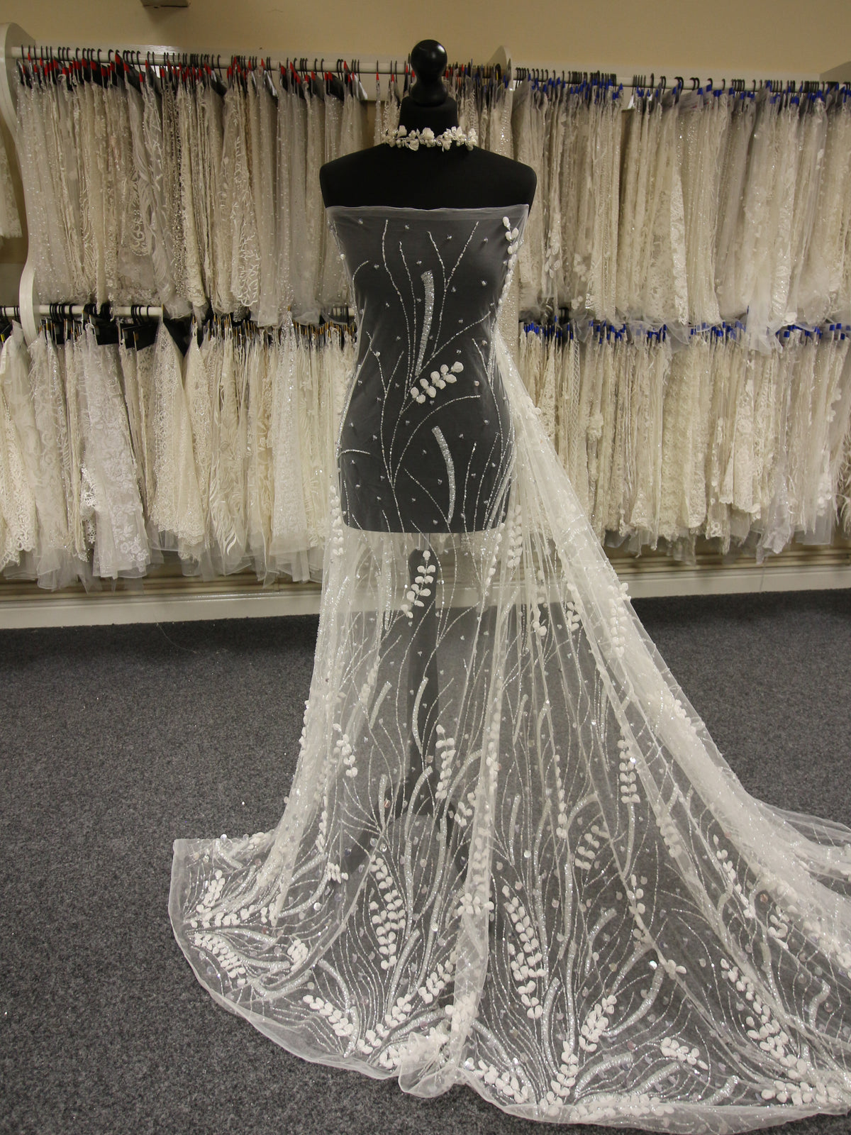 Ivory 3D Beaded Lace - Navi