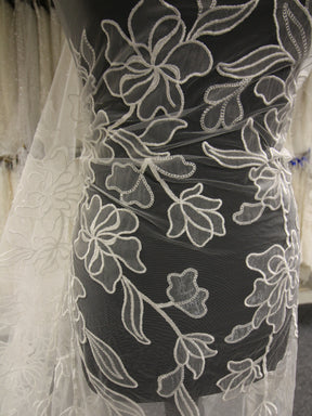 Ivory Embroidered Bridal Lace - Parker