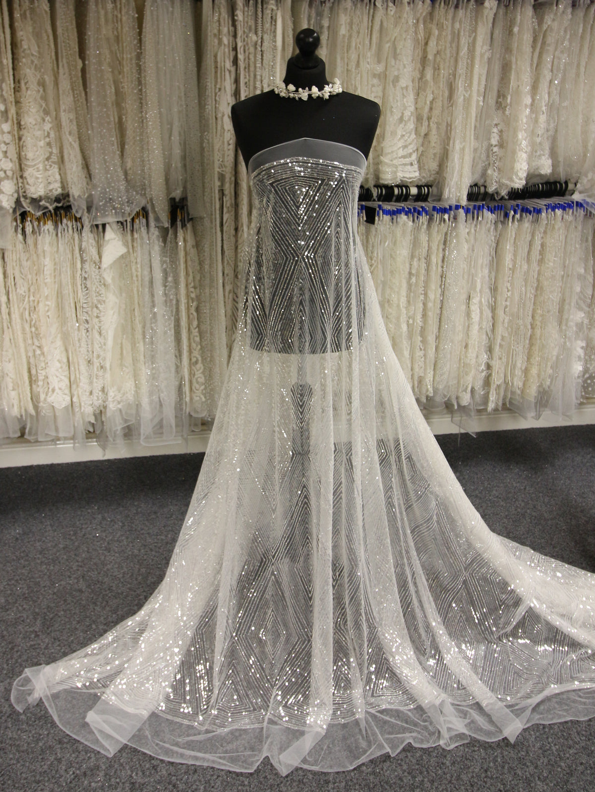 Ivory Sequin Lace - Piroska