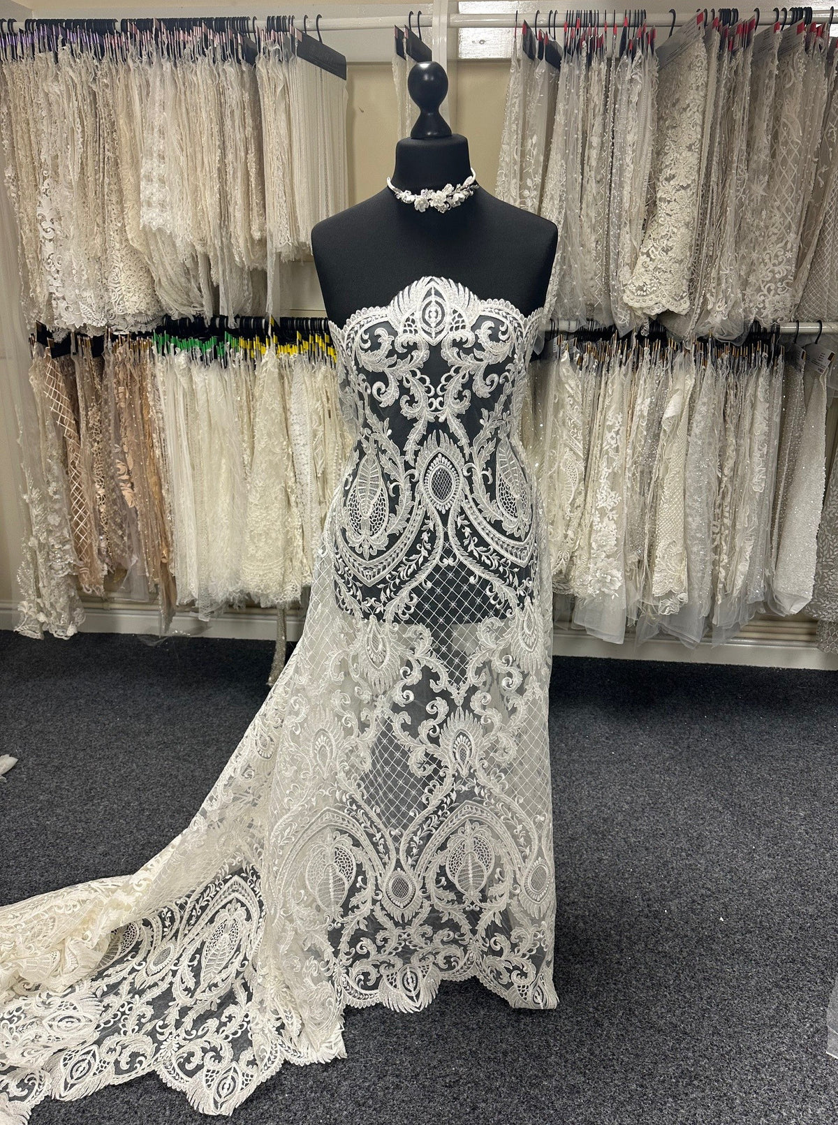 Ivory Sequin Bridal Lace - Pleasance