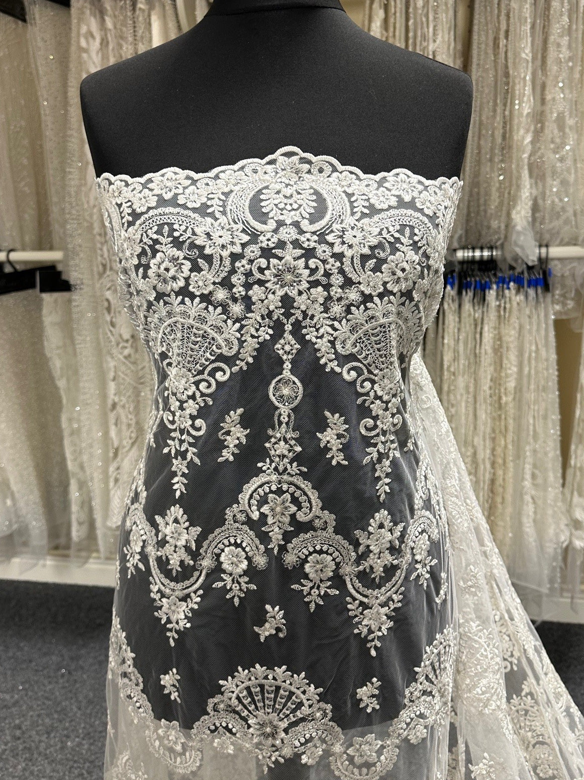 Ivory Embroidered Lace - Ruby