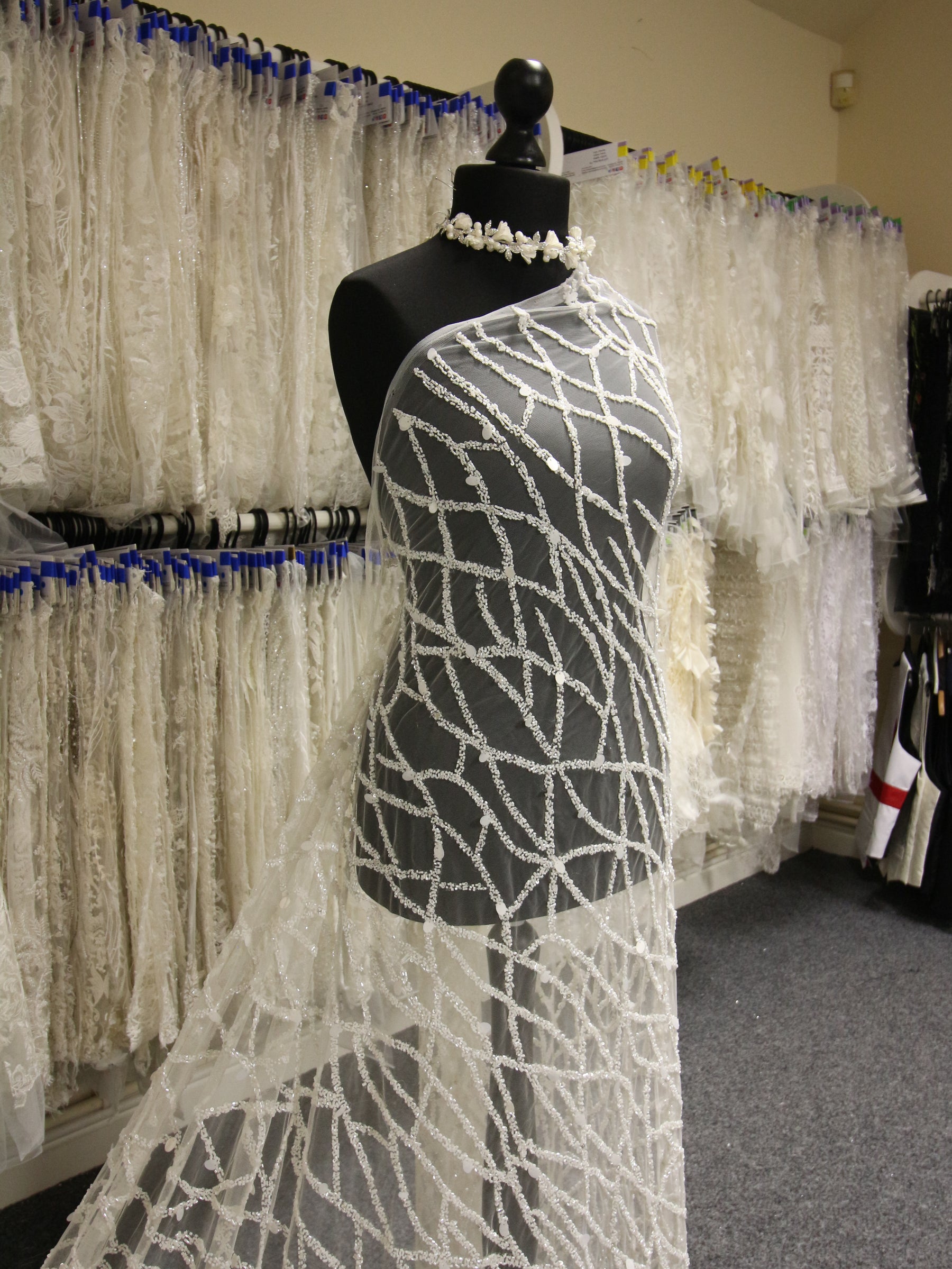 Ivory Beaded Lace - Saffy