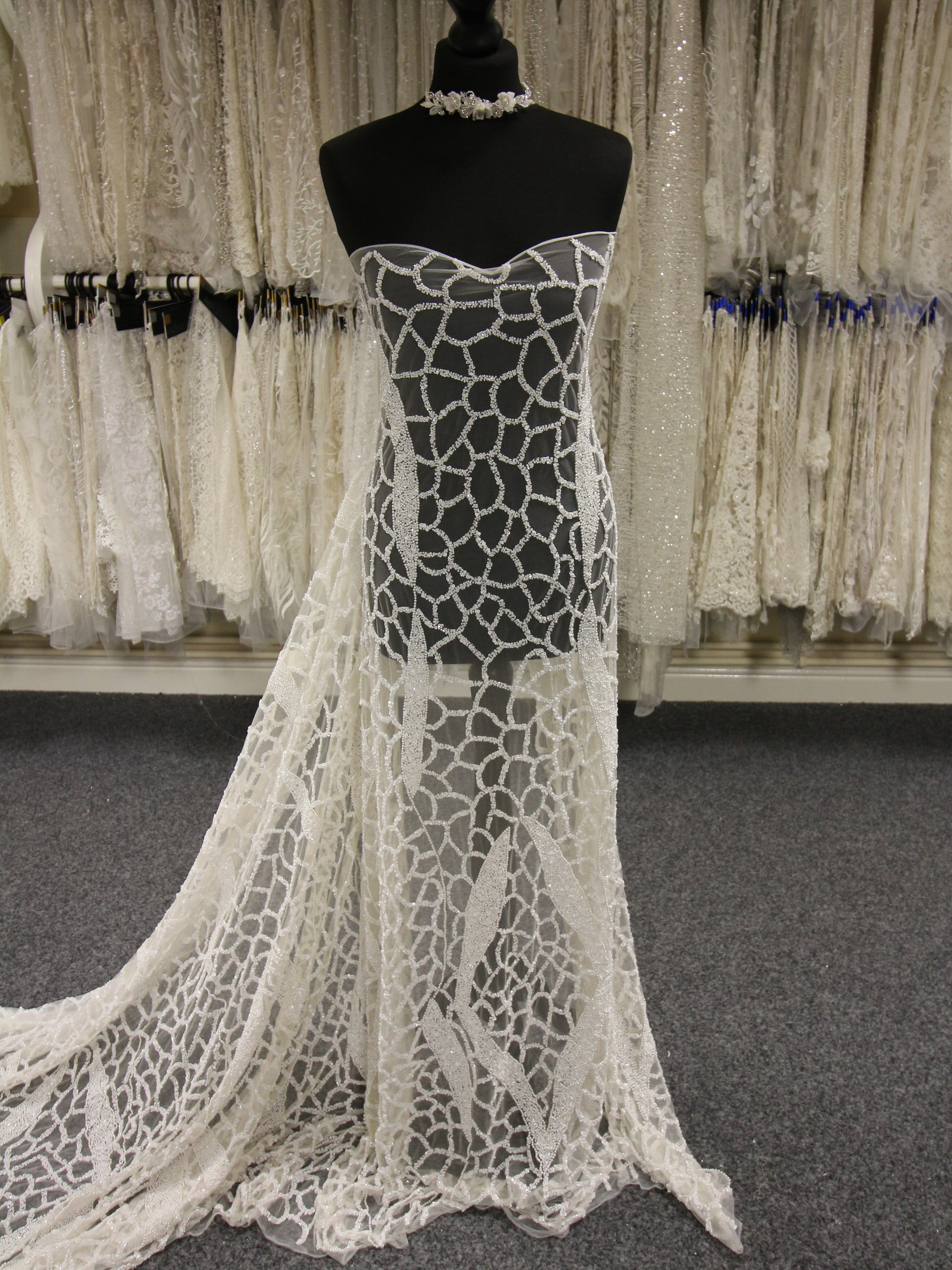 Ivory Beaded Lace - Salma