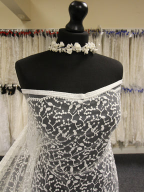 Ivory Embroidered Lace - Sierra