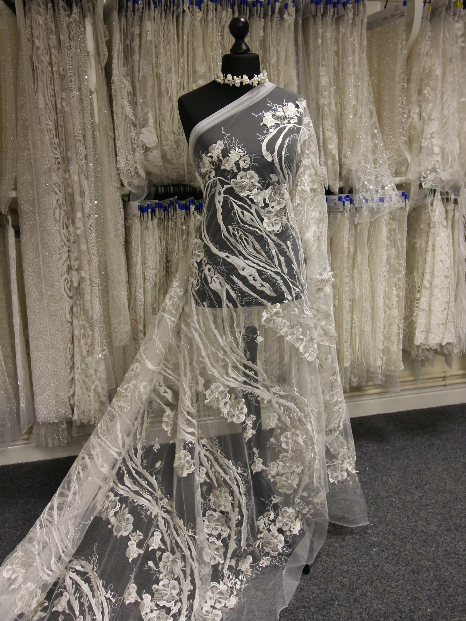 Ivory Embroidered Lace - Teslata Ivory Embroidered Lace - Teslata