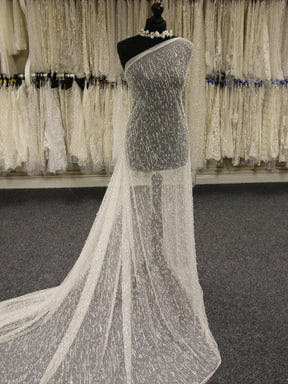 Ivory Pearl Glitter Lace - Troy