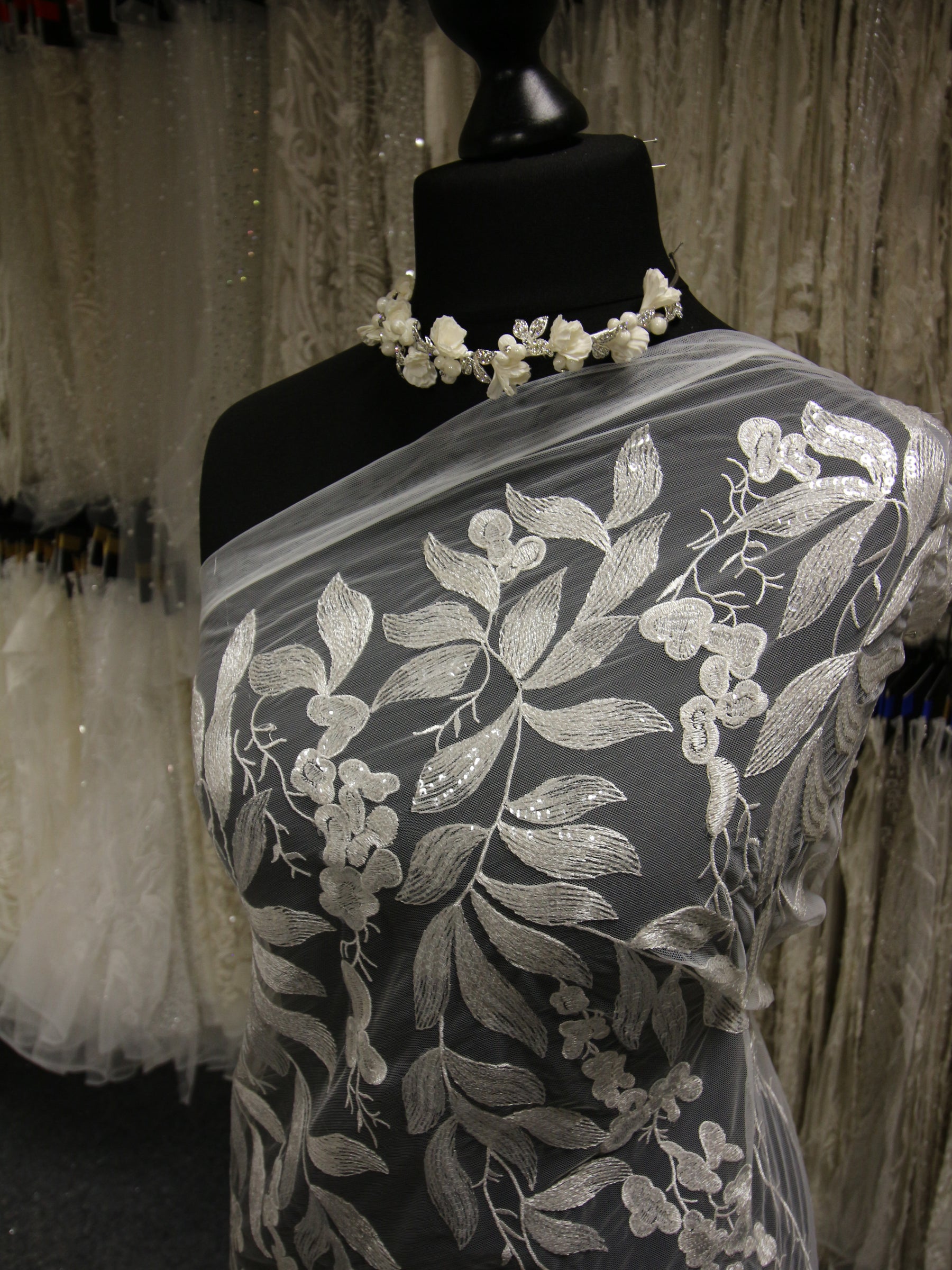Ivory Embroidered Lace - Tuva