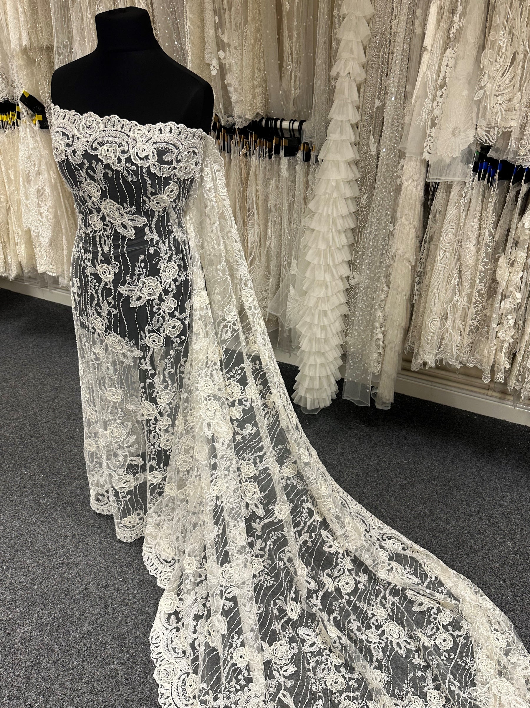 Ivory Corded and Beaded Lace – Rochelle