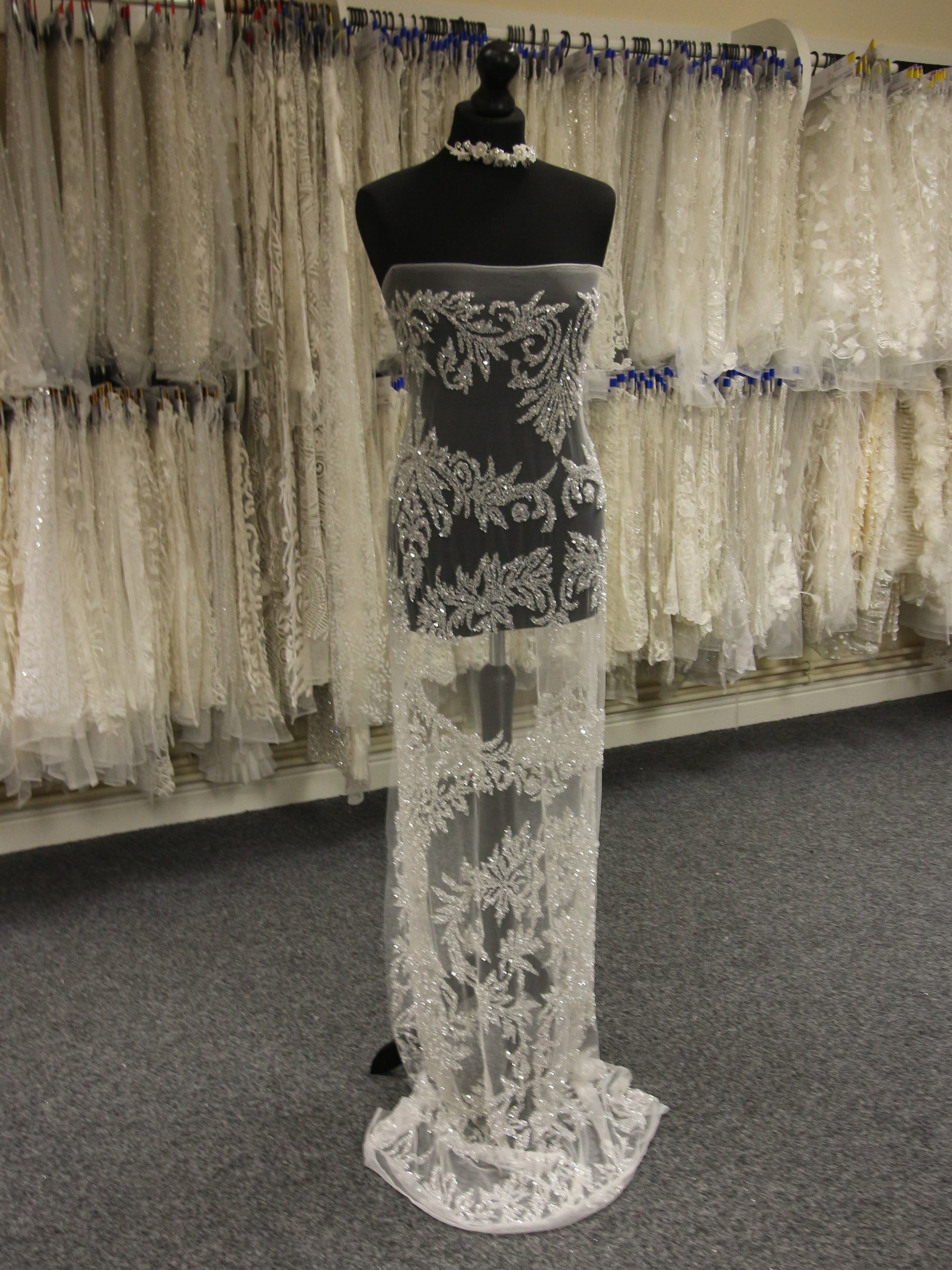 Ivory Beaded Bridal Fabrics Lace Ivory Beaded Bridal Fabrics Lace