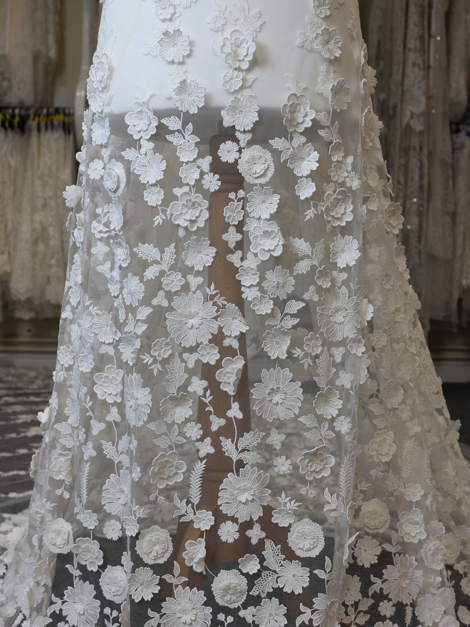 Ivory 3D Embroidery Lace Hannie - Main Image