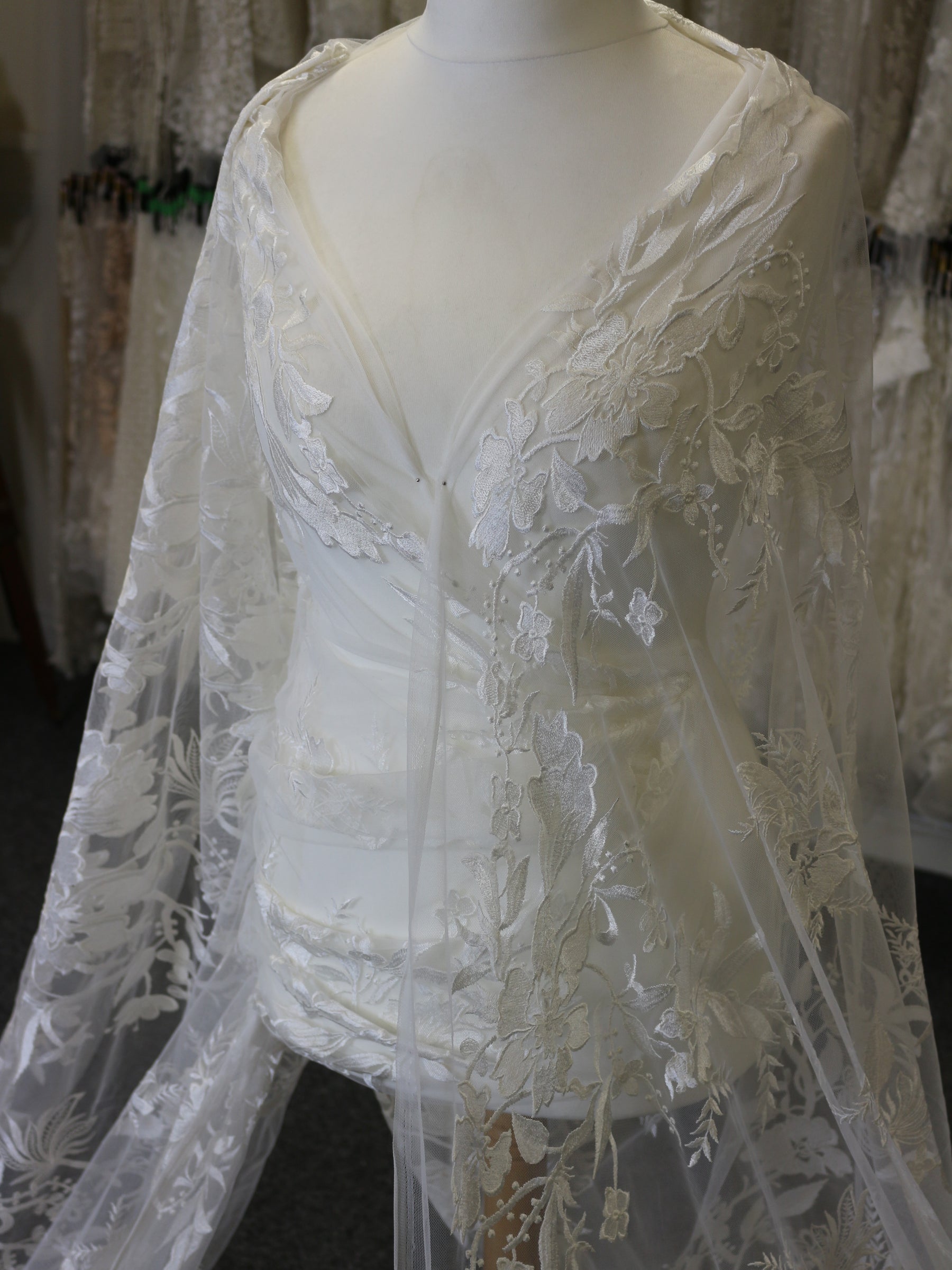 Ivory Embroidered Lace - Sheena