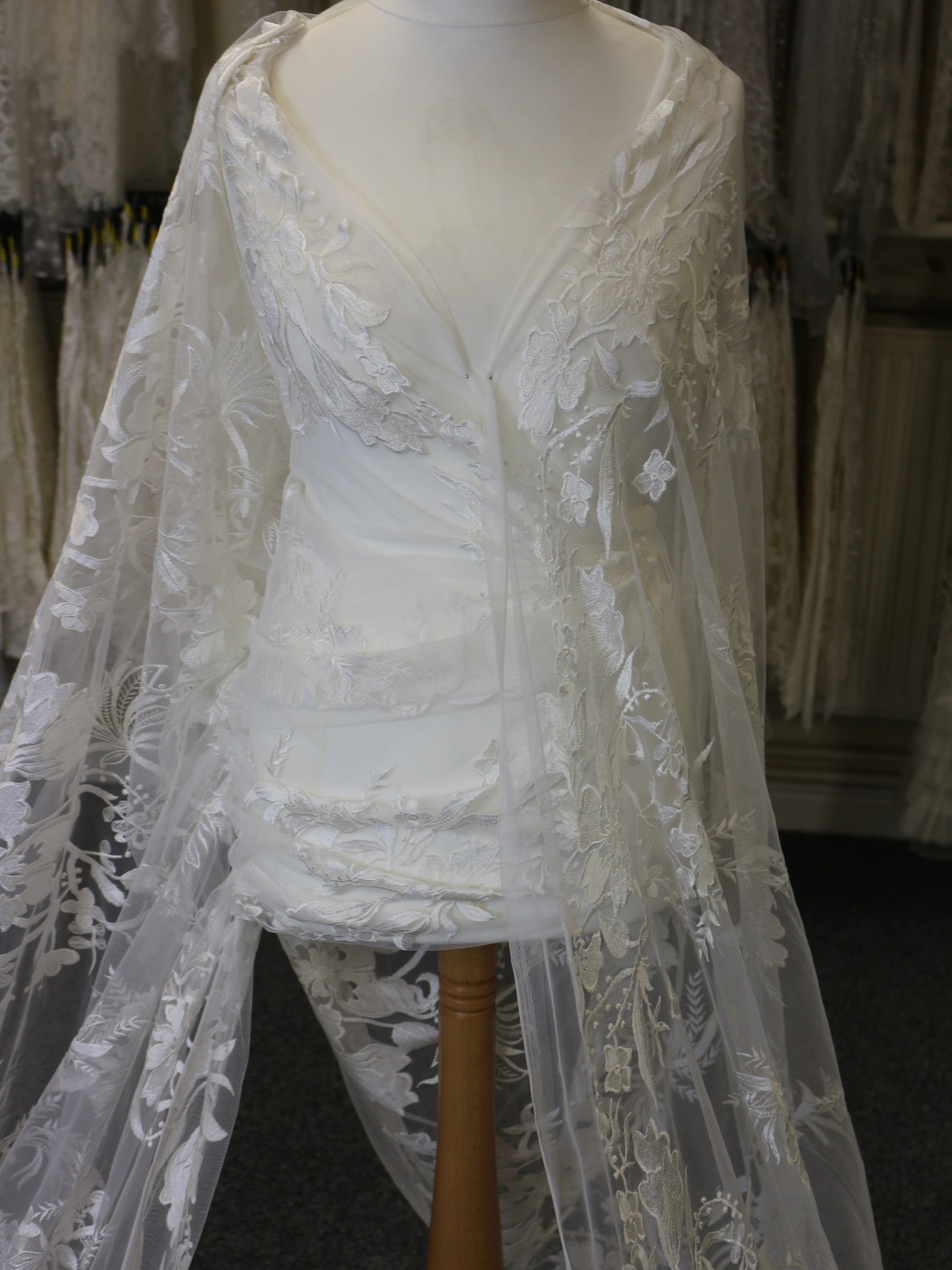Ivory Embroidered Lace - Sheena