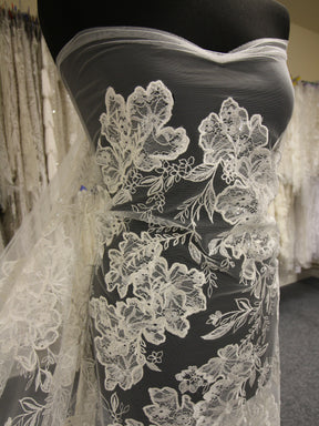 Ivory Embroidered Lace - Xavier