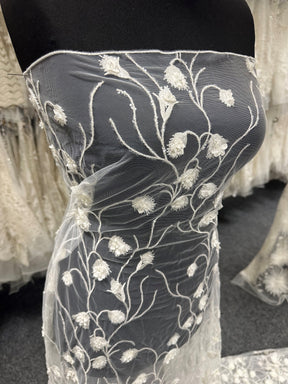 Ivory Embroidered Tulle Lace - Appolline