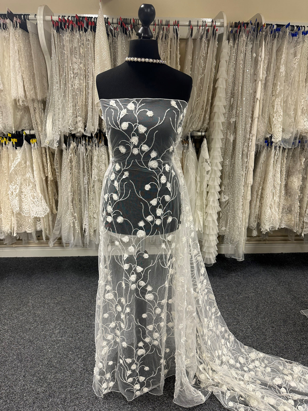 Ivory Embroidered Tulle Lace - Appolline