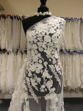 Ivory Embroidered Lace - Alessia