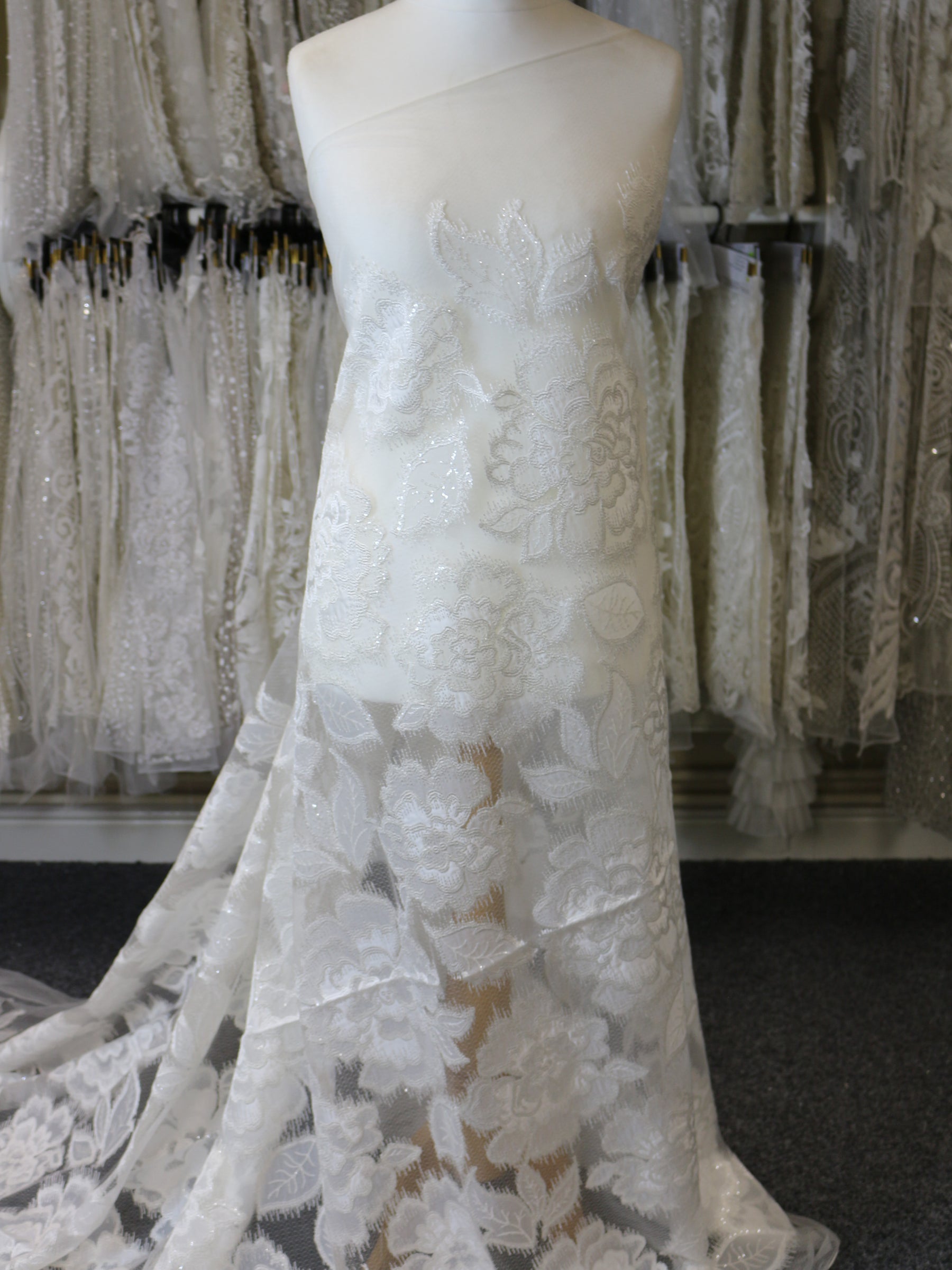 Ivory Embroidered Lace - Lottie