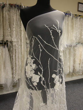 Ivory 3D Embroidered Lace - Augustine