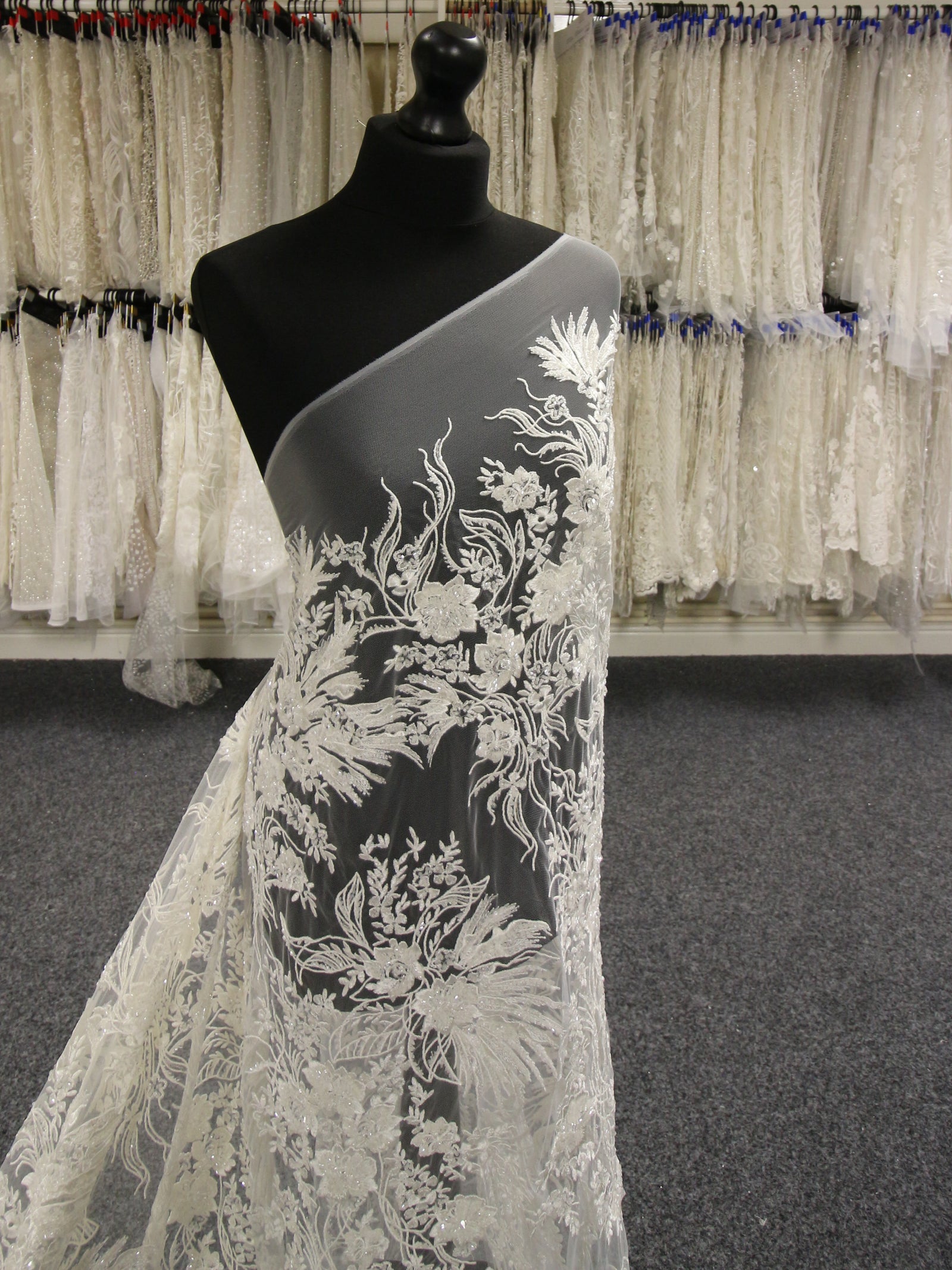 Ivory Beaded Lace Bibi