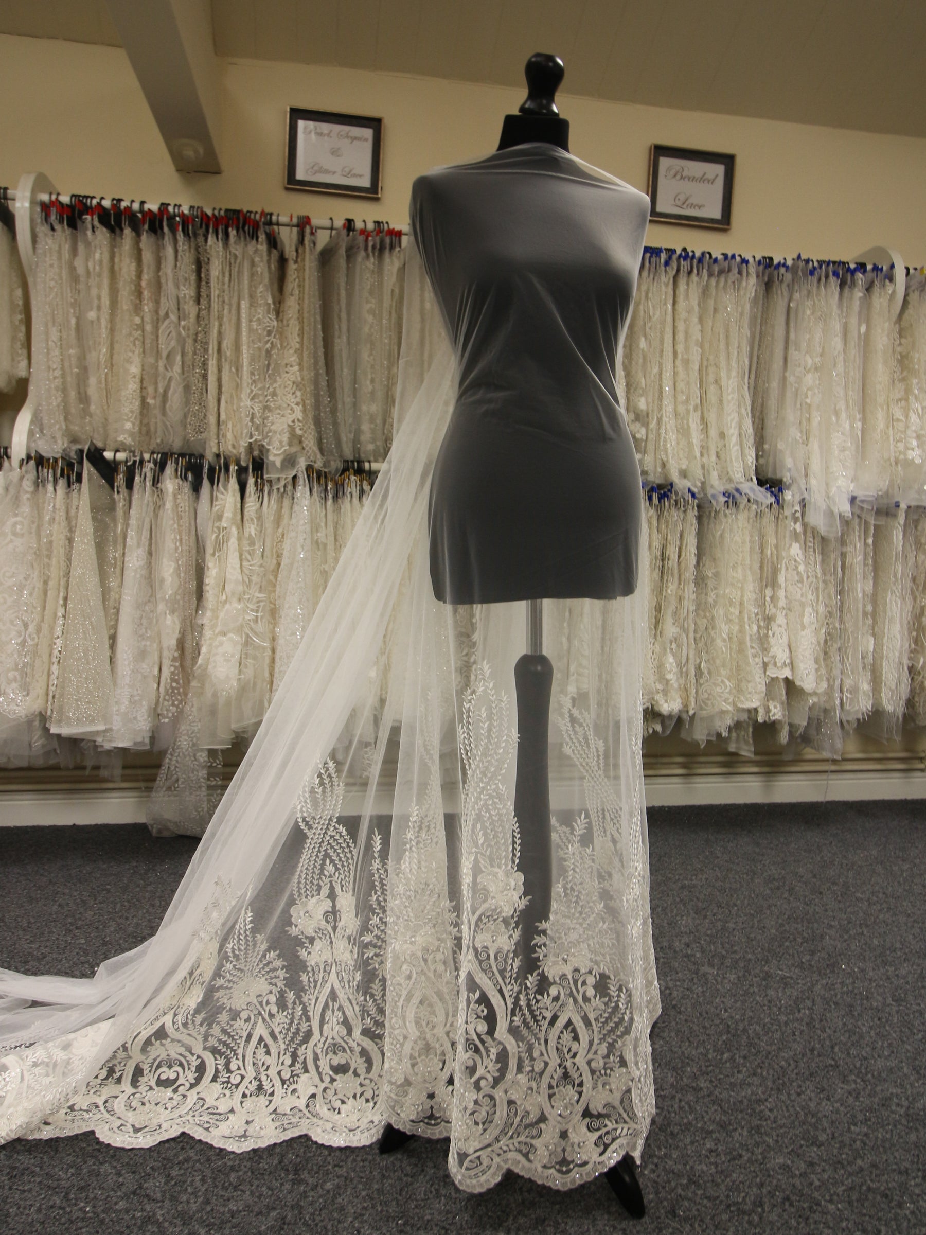 Ivory Lace Trimmed Tulle - Bliss