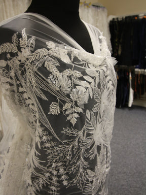 Ivory Beaded 3D Lace - Cappucine