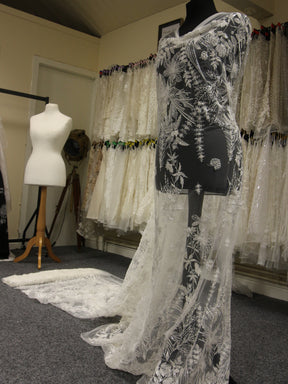 Ivory Beaded 3D Lace - Cappucine