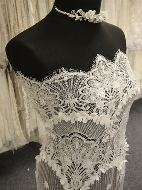 Ivory Hand Beaded Raschel Lace - Cheryldene