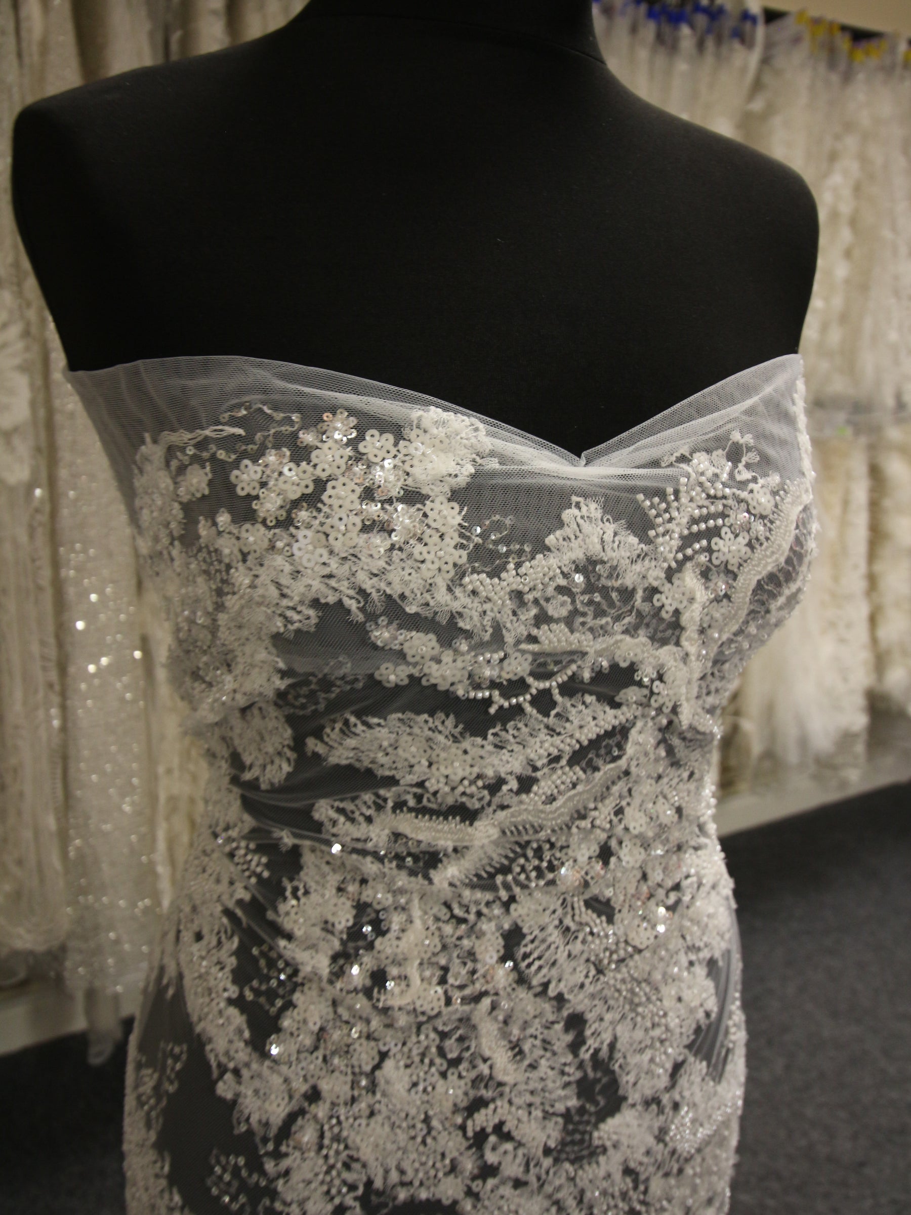 Ivory Sequined Lace - Elif