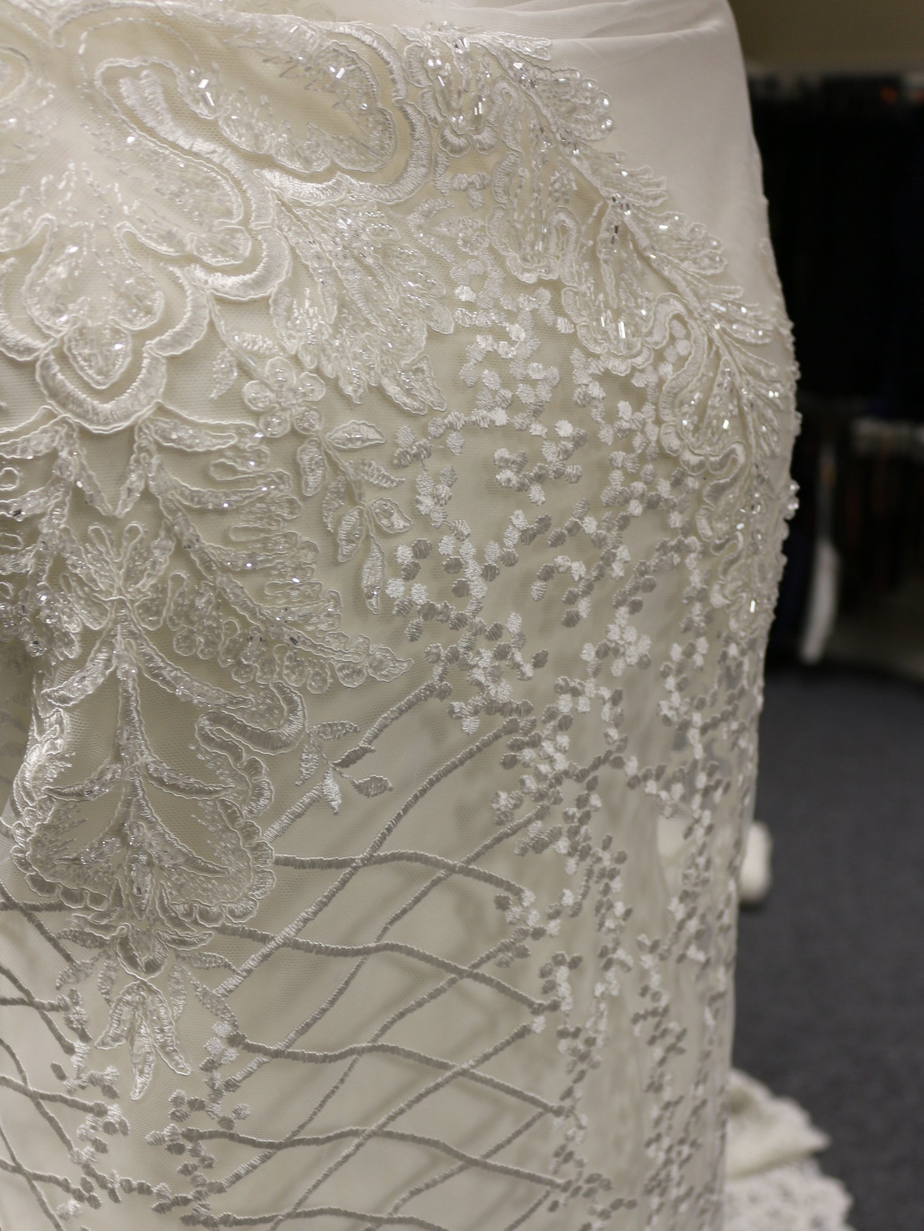 Ivory Embroidered Lace - Eunice