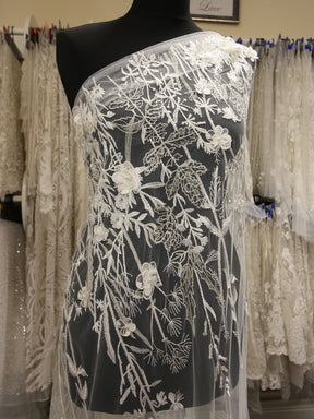 Ivory Embroidered Lace - Garbina