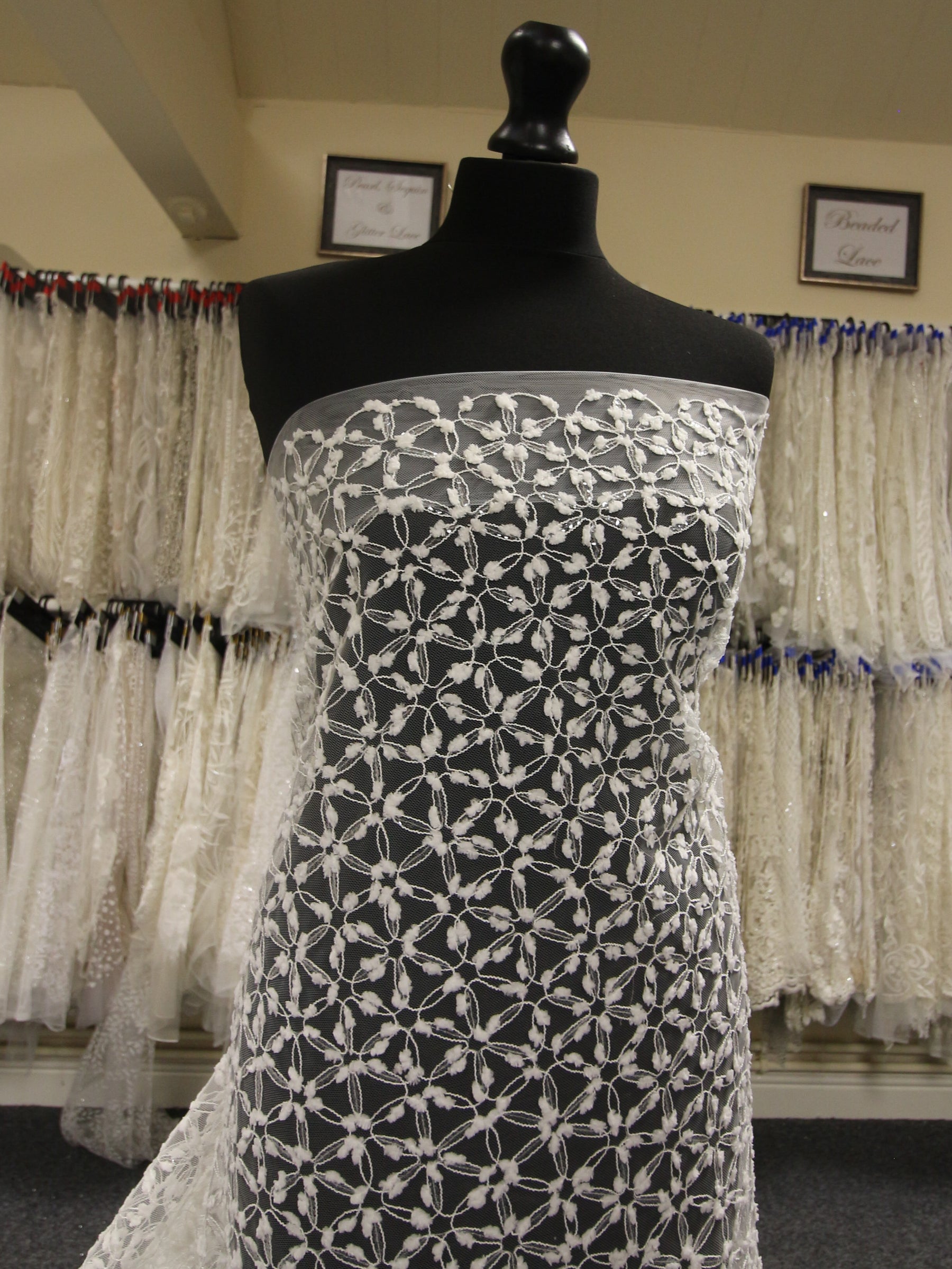 Ivory Embroidered Lace - Kiana