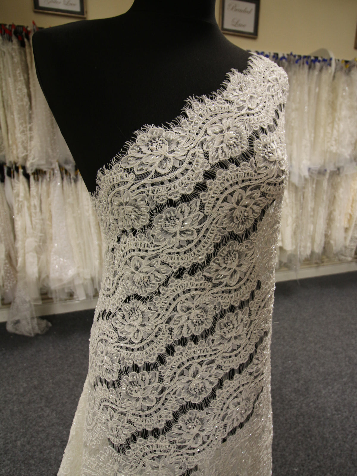 Ivory Beaded Lace - Laura