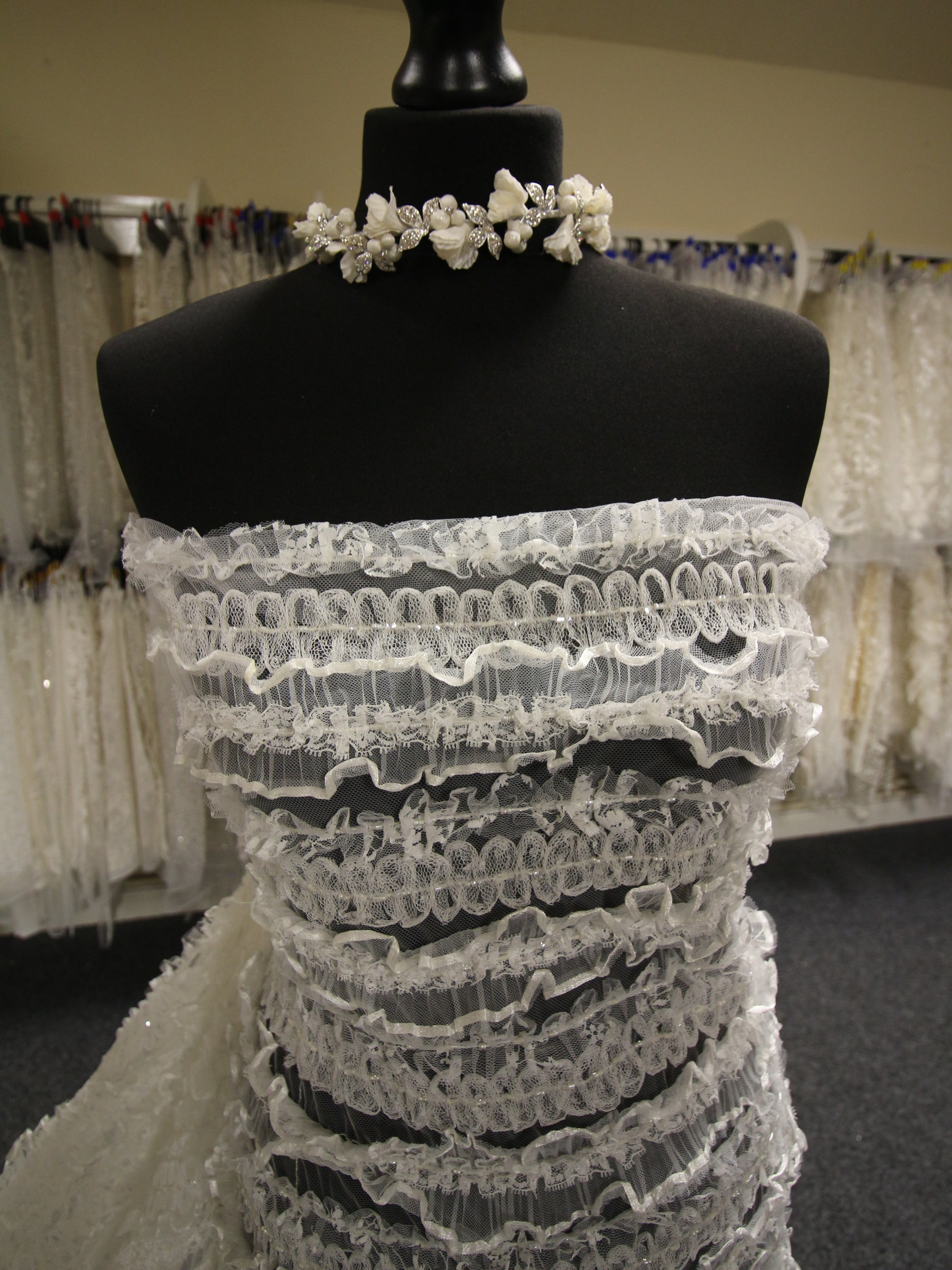 Ivory Ribbon and Beaded Lace - Marianne