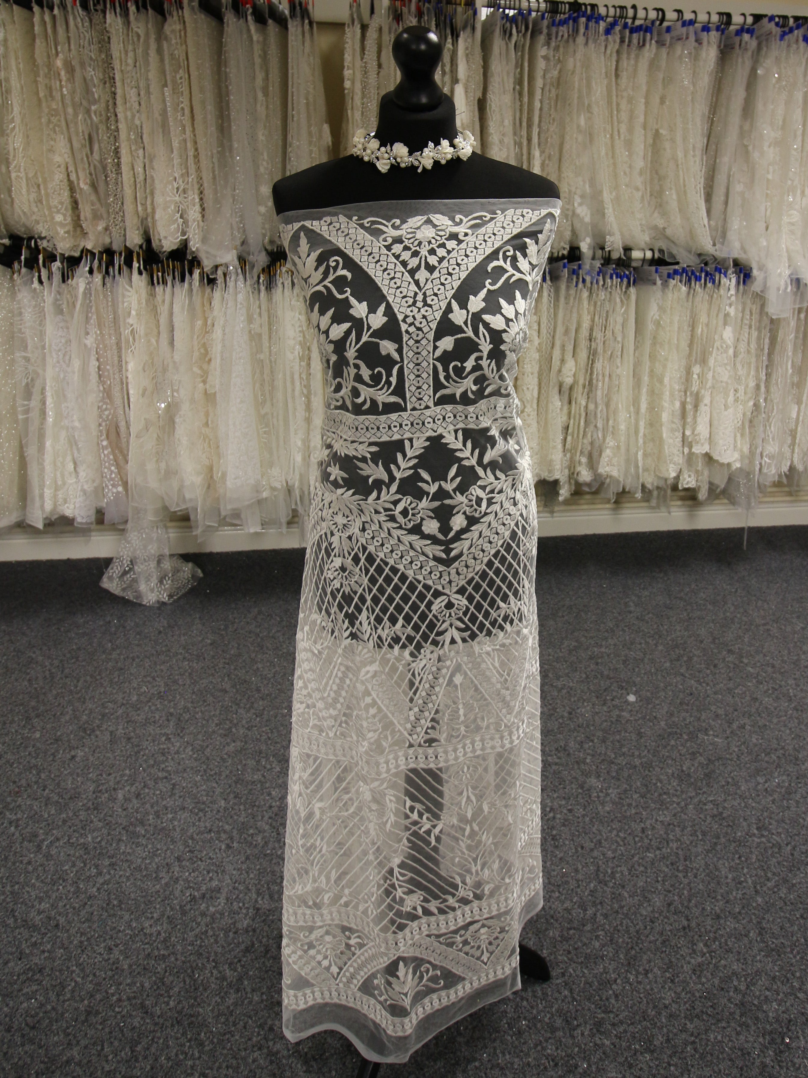 Mitha Lace Ivory Embroidered Lace - Micha